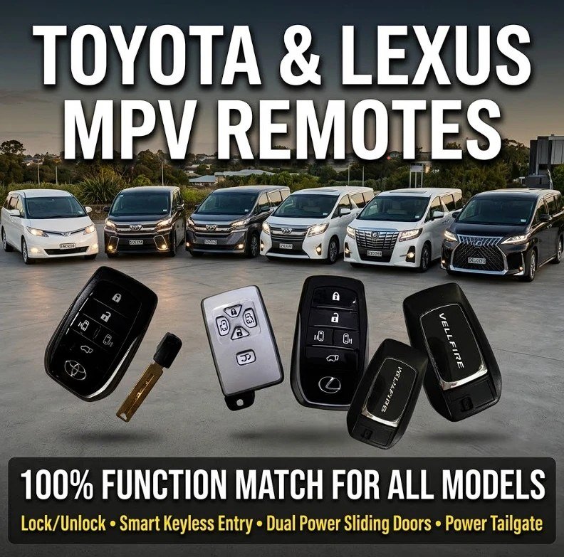 Toyota and Lexus MPV smart key remotes for Alphard, Vellfire, Estima and Lexus LM – lock/unlock, smart keyless entry, power sliding doors and power tailgate
